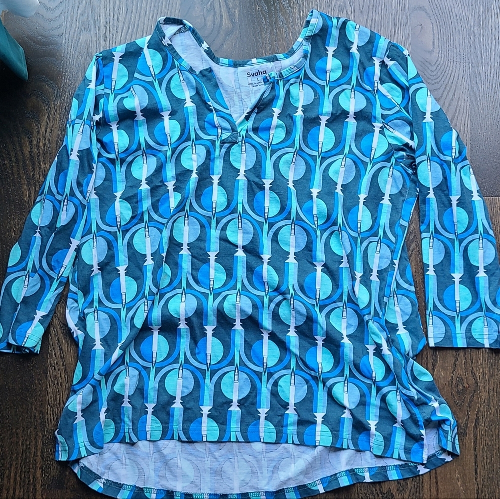 Svaha Rock It Into Orbit! Blouse, Large, Blue